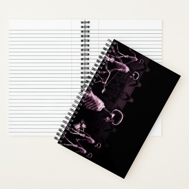 Pink X-Ray Skeleton City Scene Notebook (Inside)