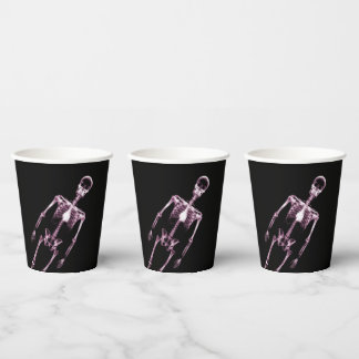 Pink X-Ray Skeleton Paper Cups