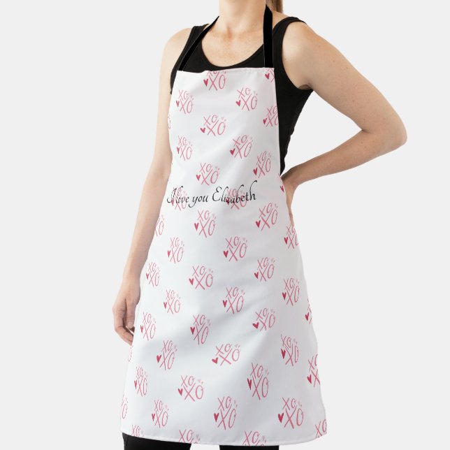 Pink "XOXO"Hearts Happy Valentine's Day  Apron (Insitu)