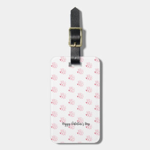 Pink "XOXO"Hearts Happy Valentine's Day Luggage Tag
