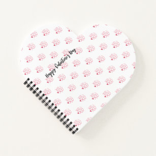 Pink "XOXO"Hearts Happy Valentine's Day  Notebook