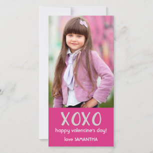 Pink XOXO Valentine Photo Card