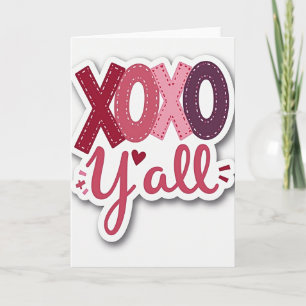 Pink Xoxo Yall Valentine Card