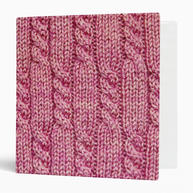 Pink Yarn Cabled Knit Binder (Front/Inside)