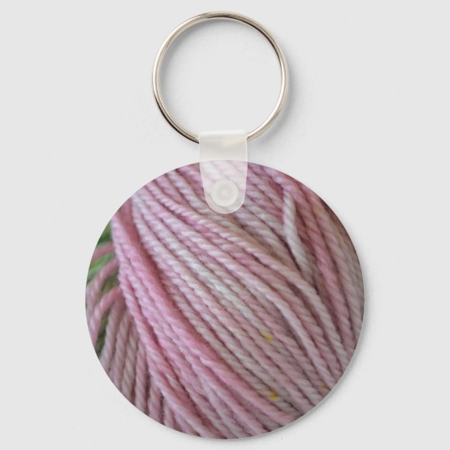 Pink Yarn Keychain (Front)