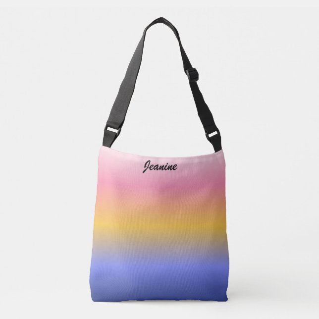 Pink Yellow and Blue Gradient Crossbody Bag (Front)