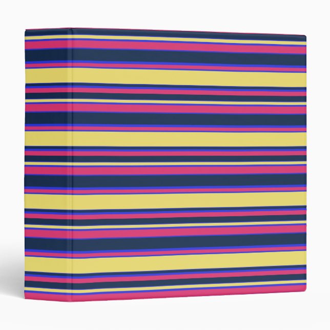 Pink, yellow and blue stripes binder (Front/Spine)