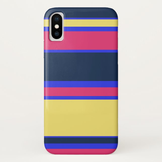 Pink, yellow and blue stripes Case-Mate iPhone case (Back)