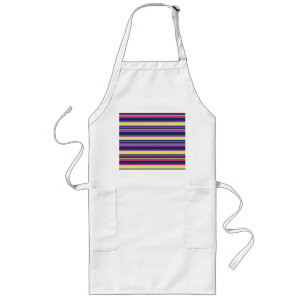 Pink, yellow and blue stripes long apron
