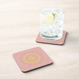 Pink, Yellow and Green Sun Swirls Coaster