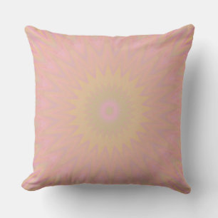 Pink, Yellow and Green Sunburst Throw Pillow
