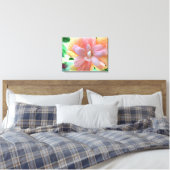 Pink, Yellow and Orange Hibiscus Flower Canvas Print (Insitu(Bedroom))