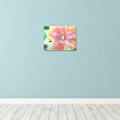 Pink, Yellow and Orange Hibiscus Flower Canvas Print (Insitu(Wood Floor))