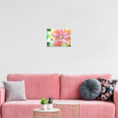 Pink, Yellow and Orange Hibiscus Flower Canvas Print (Insitu(LivingRoom))