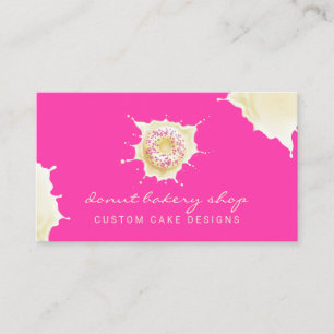 Pink Yellow Bakery Pastry Sweet Cream Doughnut Business Card