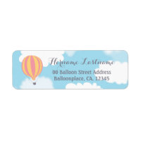 Pink Yellow Balloon Sky Return Address Labels