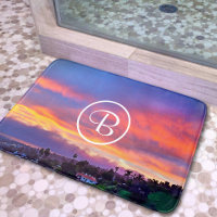 Pink yellow blue sunset photography monogram bold