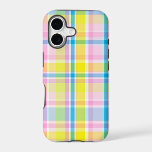 Pink yellow blue tartan pattern accessories trendy