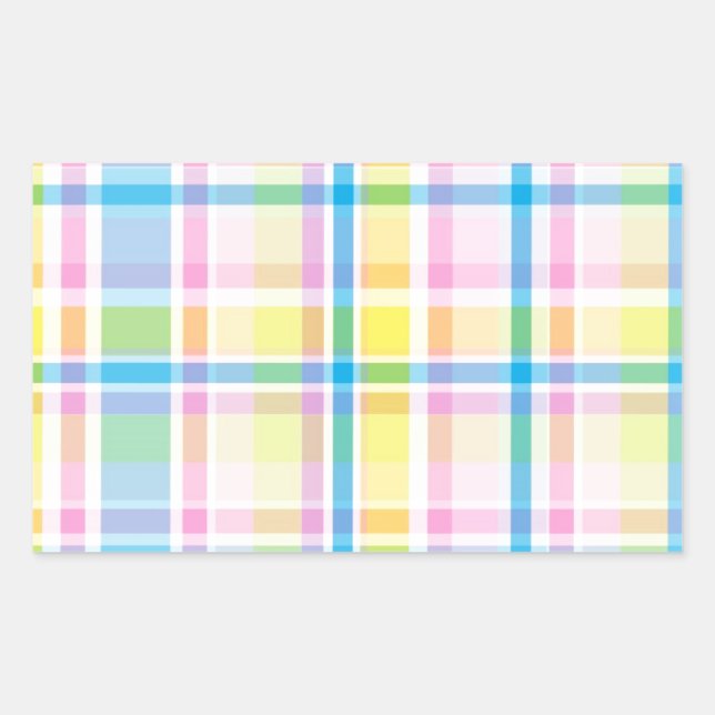 Pink yellow blue tartan pattern accessories trendy sticker (Front)