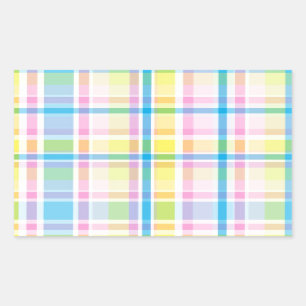 Pink yellow blue tartan pattern accessories trendy sticker