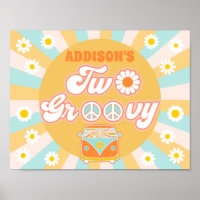 Pink Yellow Blue Two Groovy Retro Girls Bedroom