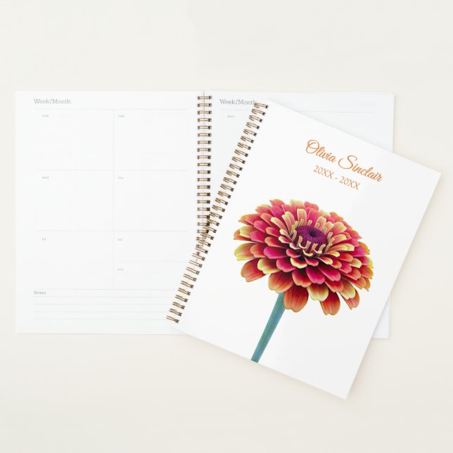 Pink & Yellow Bright Flower Personalized Planner (Display)