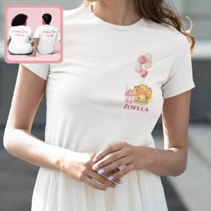 Pink Yellow Cake Cupcake Birthday Girl Mom T-Shirt