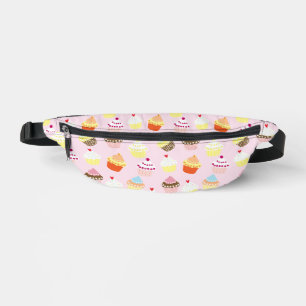 PINK YELLOW CUPCAKES PATTERN FANNY PACK