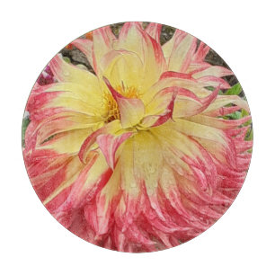 Pink & Yellow Dahlia  Cutting Board