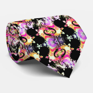 Pink & Yellow Dark Print Neck Tie