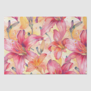 Pink Yellow Daylilies Tissue Paper