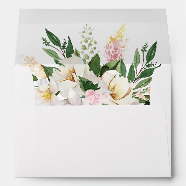 Pink & Yellow Floral 4 Envelope (Back (Bottom))