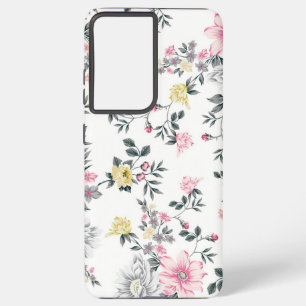Pink Yellow Floral Pattern Samsung Galaxy Case