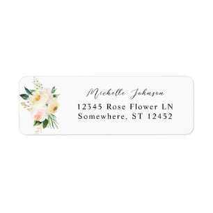 Pink & Yellow Floral Return Address Label