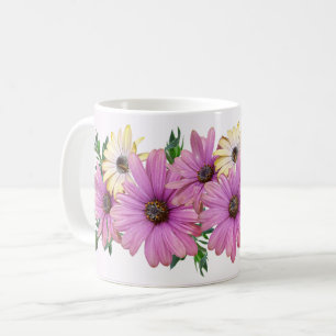 Pink Yellow Floral Rustic Elegant Wedding Coffee Mug