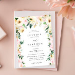 Pink & Yellow Floral Wedding Invitation<br><div class="desc">Get your guests in the excited for your wedding with your Pink & Yellow Floral Wedding Invitations.</div>