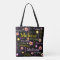 Pink yellow flower custom name Melissa tote bag