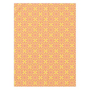 Pink Yellow Flower Seamless Pattern Tablecloth