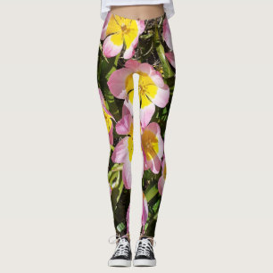 Pink & Yellow Flowers Leggings