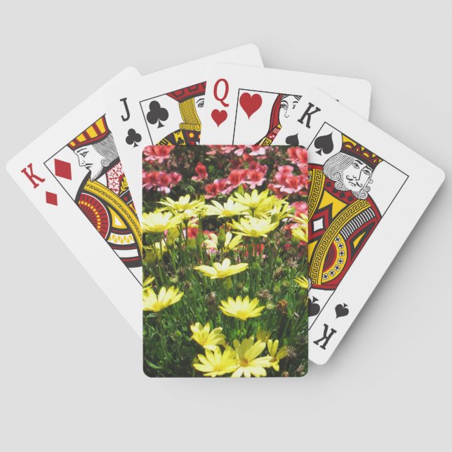 Pink & Yellow Flowers -  Playing Cards (Back)