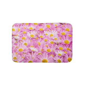 Pink Yellow Flowers Seamless Background Bath Mat