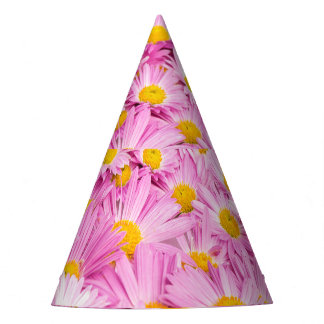 Pink Yellow Flowers Seamless Background Party Hat