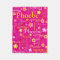 Pink yellow girls name flower graphic blanket