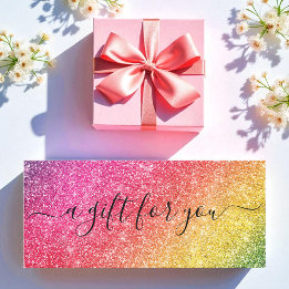 Pink Yellow Glitter Business Gift Certificate