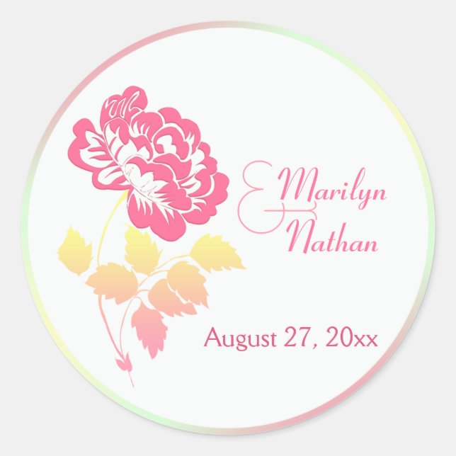 Pink, Yellow, Green, and White Floral 1.5" Sticker (Front)