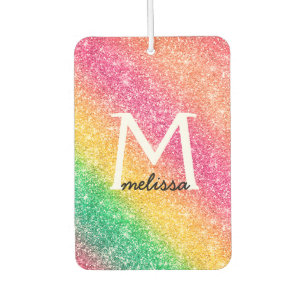 Pink Yellow Green Rainbow Sparkle Air Freshener