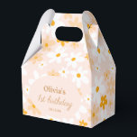 Pink Yellow Groovy Daisy Birthday Favor Box<br><div class="desc">The perfect addition to any daisy-themed celebration, especially ideal for a charming pink daisy 1st birthday party! Transport your guests to a world of floral joy with these delightful favour boxes that encapsulate the essence of a blooming garden. The playful combination of pink and yellow hues, adorned with groovy daisy...</div>