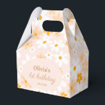 Pink Yellow Groovy Daisy Birthday Favor Box<br><div class="desc">The perfect addition to any daisy-themed celebration, especially ideal for a charming pink daisy 1st birthday party! Transport your guests to a world of floral joy with these delightful favour boxes that encapsulate the essence of a blooming garden. The playful combination of pink and yellow hues, adorned with groovy daisy...</div>
