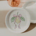 Pink & Yellow Lemon Bow Baby Shower Paper Plate<br><div class="desc">Celebrate with your friends and loved ones at your spring/summer baby shower with our lovely pink and yellow lemon-themed baby shower design.</div>