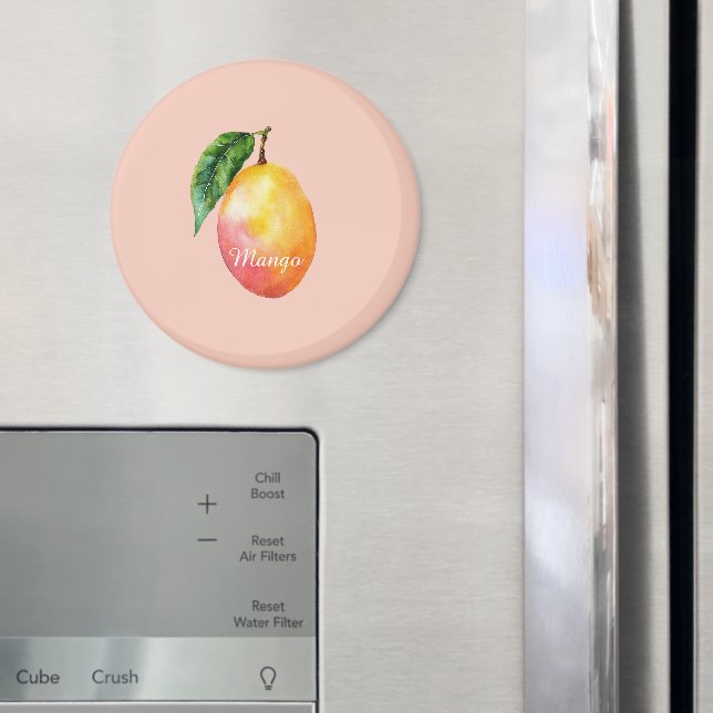 Pink Yellow Mango Fruit Magnet (In Situ (Fridge))
